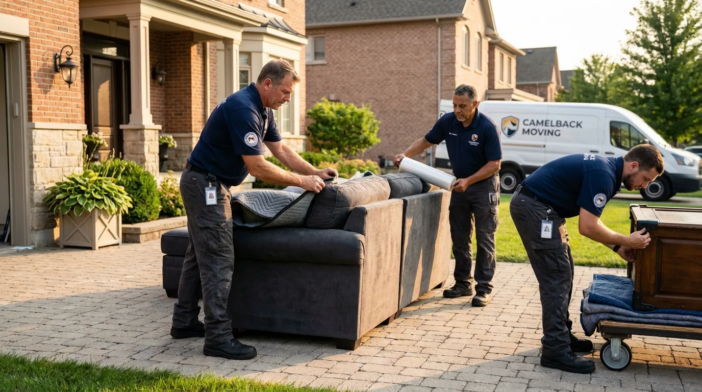 Large estate moving crew wrapping furniture in Marlinton, WV