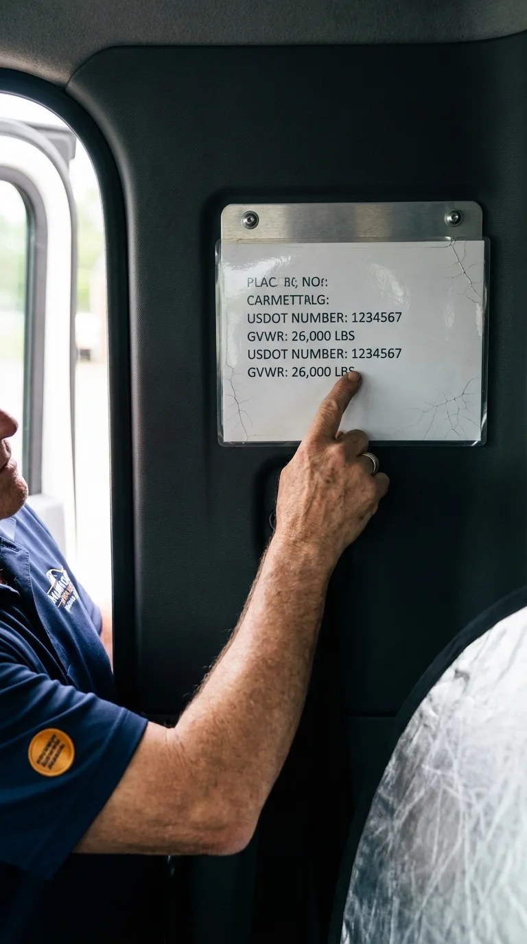 USDOT licensing placard verification in Marlinton